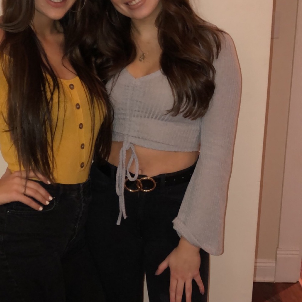 Grey Front Scrunch Top